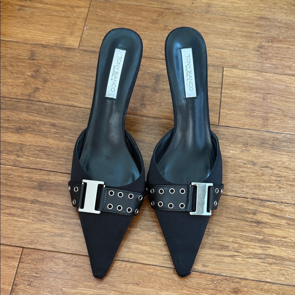 Tony Bianco Black Mules